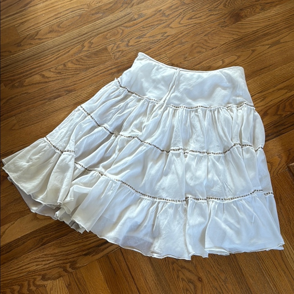 Express tired ruffled cotton/silk skirt size S.
